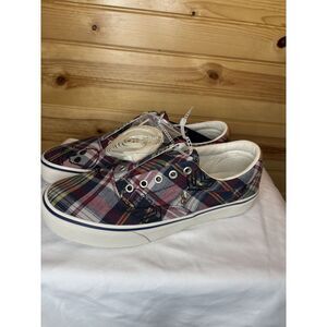 Polo Ralph Lauren Keaton Laceless Plaid Skull‎ Sneakers Multicolor Size 8.5 NWOB